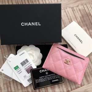 SOLD Chanel 19s Iridescent Pink Card Holder BNWT